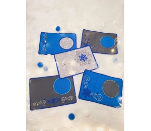 Stickserie ITH - Mug Rugs Snow Swirls